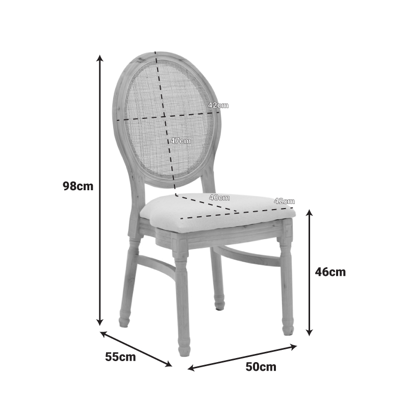 Karrige Canco pakoworld dru gome natyrale-rattan natyral 50x53x98cm