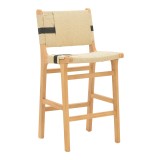 Stol bar Julien pakoworld dru druri natyral-natyral-litar i zi 45x46x95cm