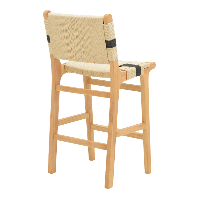 Stol bar Julien pakoworld dru druri natyral-natyral-litar i zi 45x46x95cm