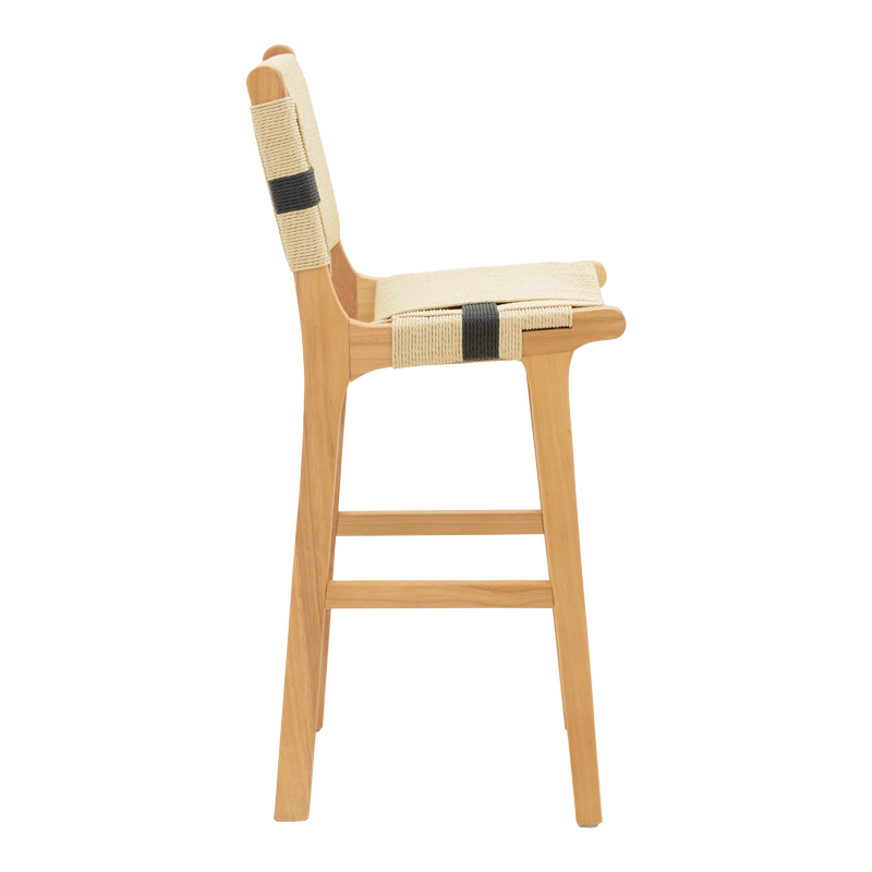 Stol bar Julien pakoworld dru druri natyral-natyral-litar i zi 45x46x95cm