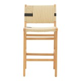 Stol bar Julien pakoworld dru druri natyral-natyral-litar i zi 45x46x95cm