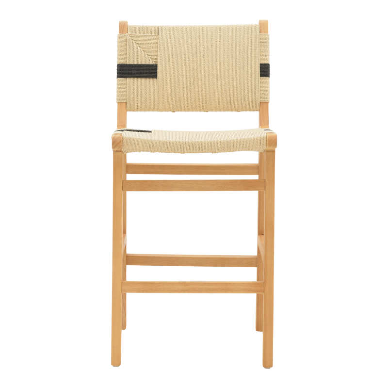 Stol bar Julien pakoworld dru druri natyral-natyral-litar i zi 45x46x95cm