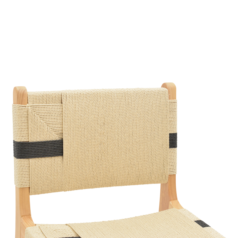 Stol bar Julien pakoworld dru druri natyral-natyral-litar i zi 45x46x95cm