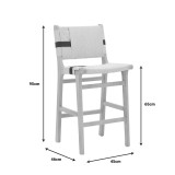 Stol bar Julien pakoworld dru druri natyral-natyral-litar i zi 45x46x95cm