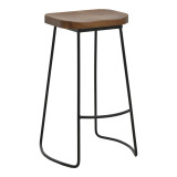 Stol bar Lamul pakoworld dru elm në nuancë arrë-e zezë dhe metal 48x42x71cm