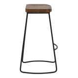 Stol bar Lamul pakoworld dru elm në nuancë arrë-e zezë dhe metal 48x42x71cm