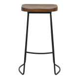Stol bar Lamul pakoworld dru elm në nuancë arrë-e zezë dhe metal 48x42x71cm
