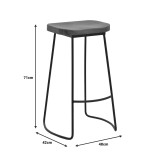Stol bar Lamul pakoworld dru elm në nuancë arrë-e zezë dhe metal 48x42x71cm