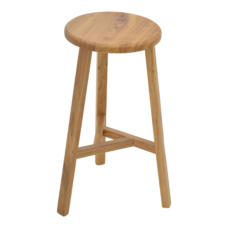 Stol bari Fabrio pakoworld dru elm në nuancë natyrale Φ38x71cm