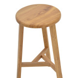 Stol bari Fabrio pakoworld dru elm në nuancë natyrale Φ38x71cm