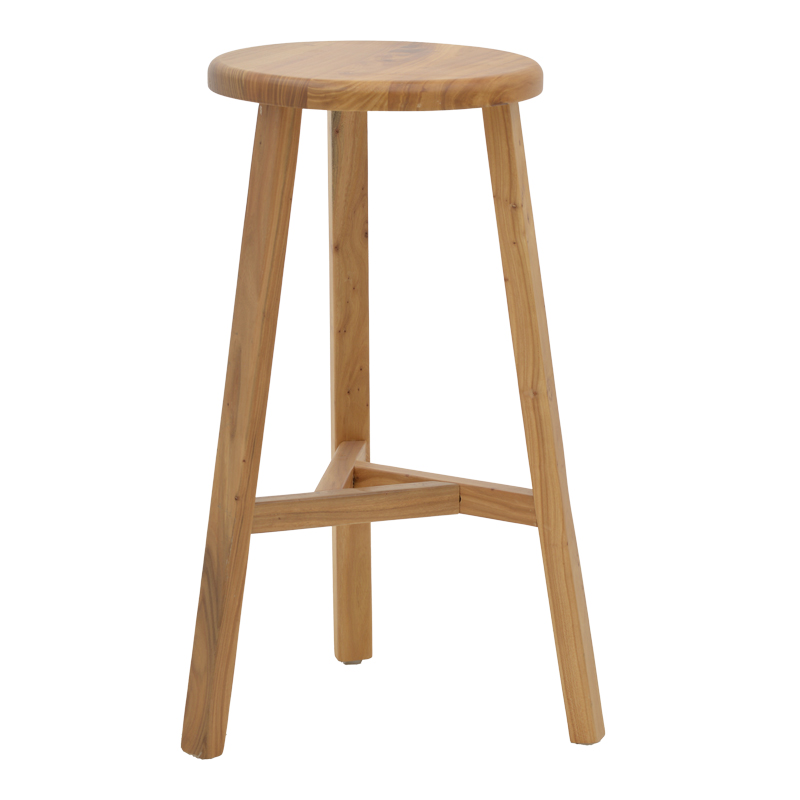 Stol bari Fabrio pakoworld dru elm në nuancë natyrale Φ38x71cm