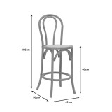 Stol bari Thonet pakoworld dru ahu natyral 41x50x105cm