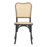 Karrige e palosshme Zozele pakoworld rrethim natyral PE-dru toon i zi 45x51x88cm