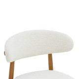 Karrige Ubene pakoworld dru gome në arrë-pëlhurë boucle në nuancë të bardhë 51x56x79cm