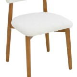 Karrige Ubene pakoworld dru gome në arrë-pëlhurë boucle në nuancë të bardhë 51x56x79cm