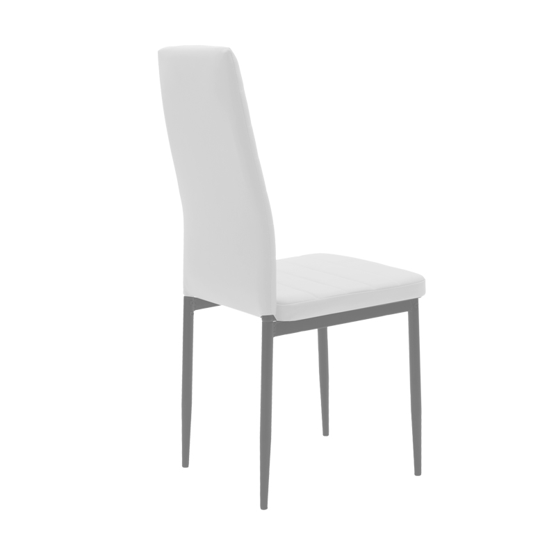 Karrige Parker pakoworld metal-PU e bardhë-këmbë antracit 42x48x98cm