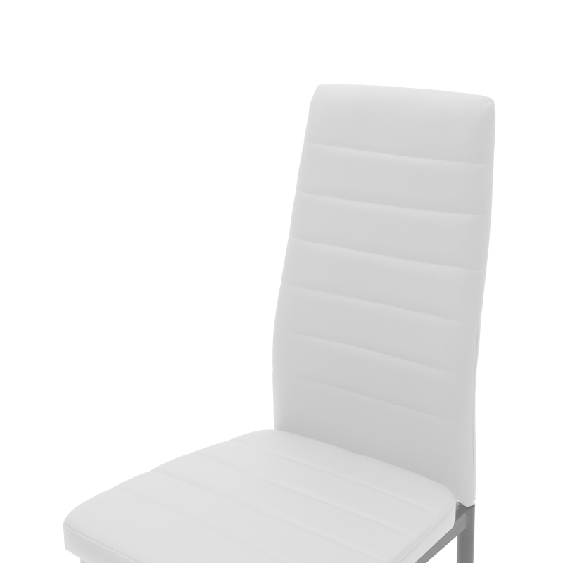 Karrige Parker pakoworld metal-PU e bardhë-këmbë antracit 42x48x98cm