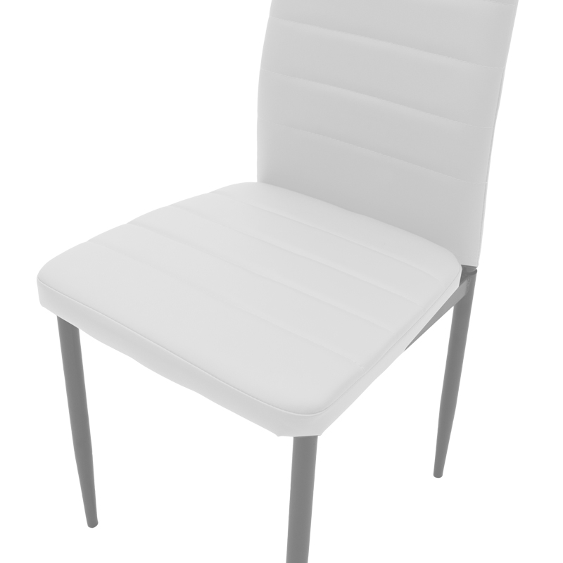 Karrige Parker pakoworld metal-PU e bardhë-këmbë antracit 42x48x98cm