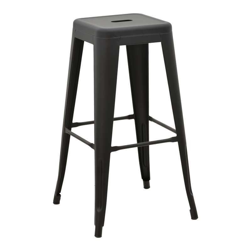 Stol bari Utopia pakoworld metal i zi mat 42x42x76cm