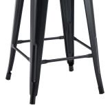 Stol bari me lartësi mesatare me mbështetëse Utopia pakoworld metal i zi 42x42x86cm