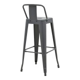 Stol bari me mbështetëse Utopia pakoworld metal antracit 42x42x97cm