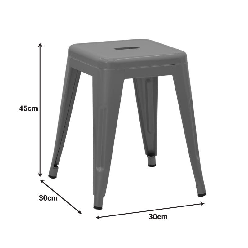 Stol Utopia pakoworld metal ulliri i errët 30x30x45cm