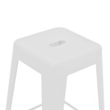 Stol bari Utopia pakoworld metal i bardhë mat 42x42x76cm