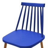 Karrige ngrënieje Aurora pakoworld pp blu-këmbë metalike me ngjyrë natyrale 42x49.5x77cm