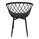 Fotel Ezra pakoworld pp e zezë-këmbë metalike e zezë 62.5x56x82cm