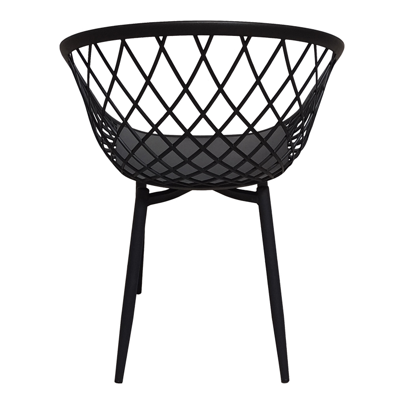 Fotel Ezra pakoworld pp e zezë-këmbë metalike e zezë 62.5x56x82cm