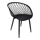 Fotel Ezra pakoworld pp e zezë-këmbë metalike e zezë 62.5x56x82cm
