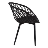 Fotel Ezra pakoworld pp e zezë-këmbë metalike e zezë 62.5x56x82cm