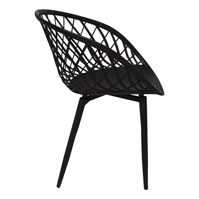 Fotel Ezra pakoworld pp e zezë-këmbë metalike e zezë 62.5x56x82cm