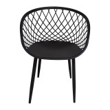 Fotel Ezra pakoworld pp e zezë-këmbë metalike e zezë 62.5x56x82cm