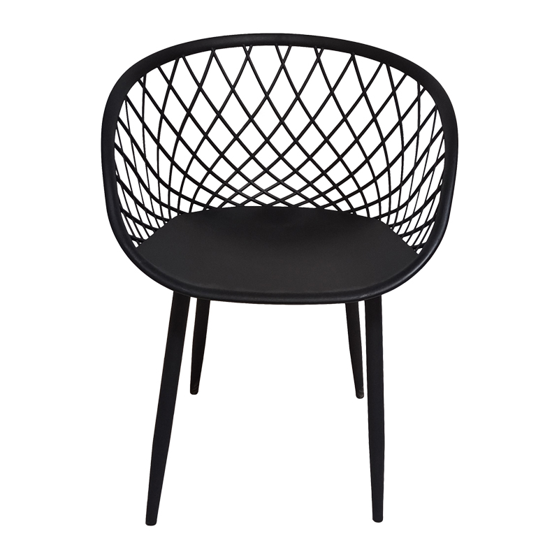 Fotel Ezra pakoworld pp e zezë-këmbë metalike e zezë 62.5x56x82cm