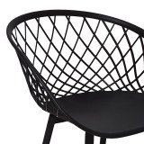 Fotel Ezra pakoworld pp e zezë-këmbë metalike e zezë 62.5x56x82cm