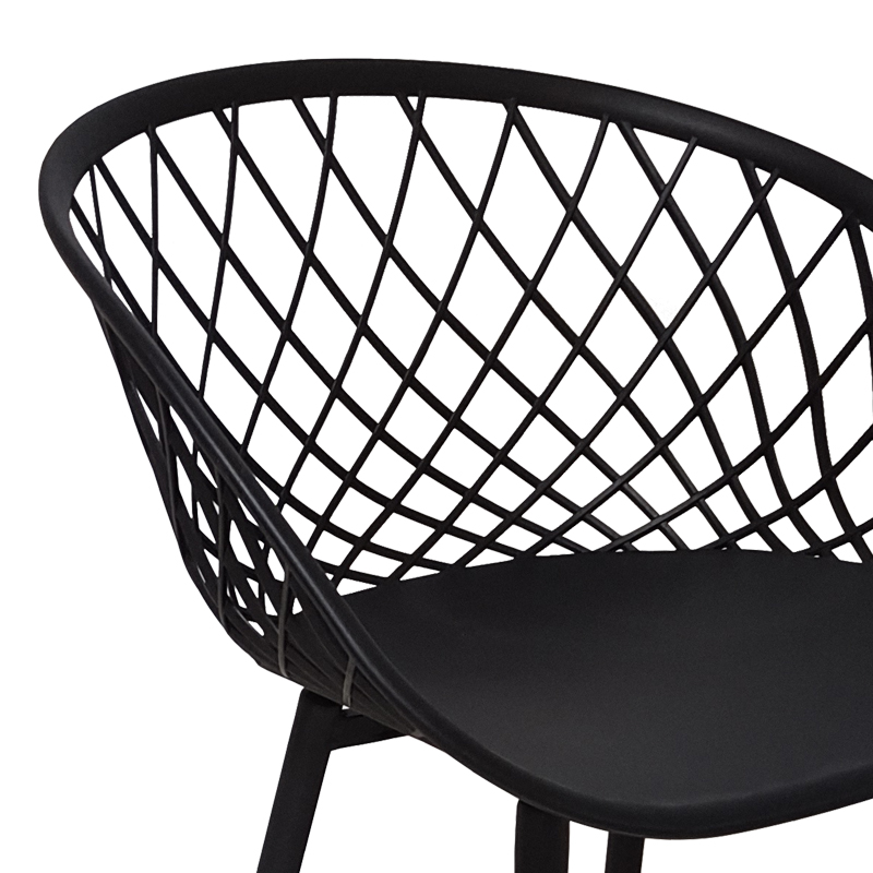 Fotel Ezra pakoworld pp e zezë-këmbë metalike e zezë 62.5x56x82cm