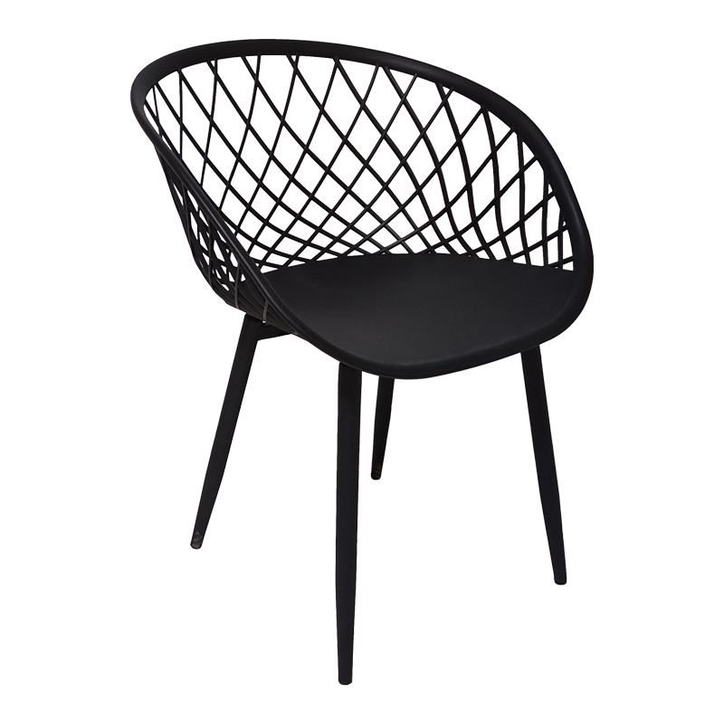 Fotel Ezra pakoworld pp e zezë-këmbë metalike e zezë 62.5x56x82cm
