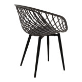 Fotel Ezra pakoworld pp antracit-këmbë metalike e zezë 62.5x56x82cm