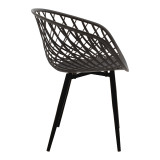 Fotel Ezra pakoworld pp antracit-këmbë metalike e zezë 62.5x56x82cm