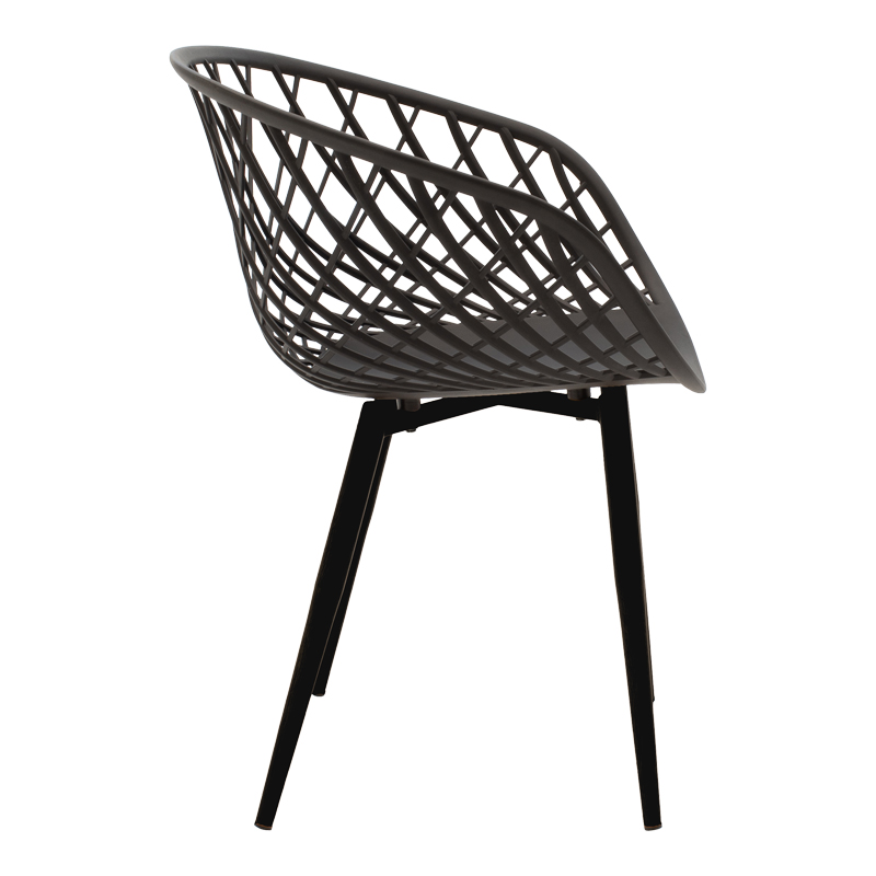 Fotel Ezra pakoworld pp antracit-këmbë metalike e zezë 62.5x56x82cm