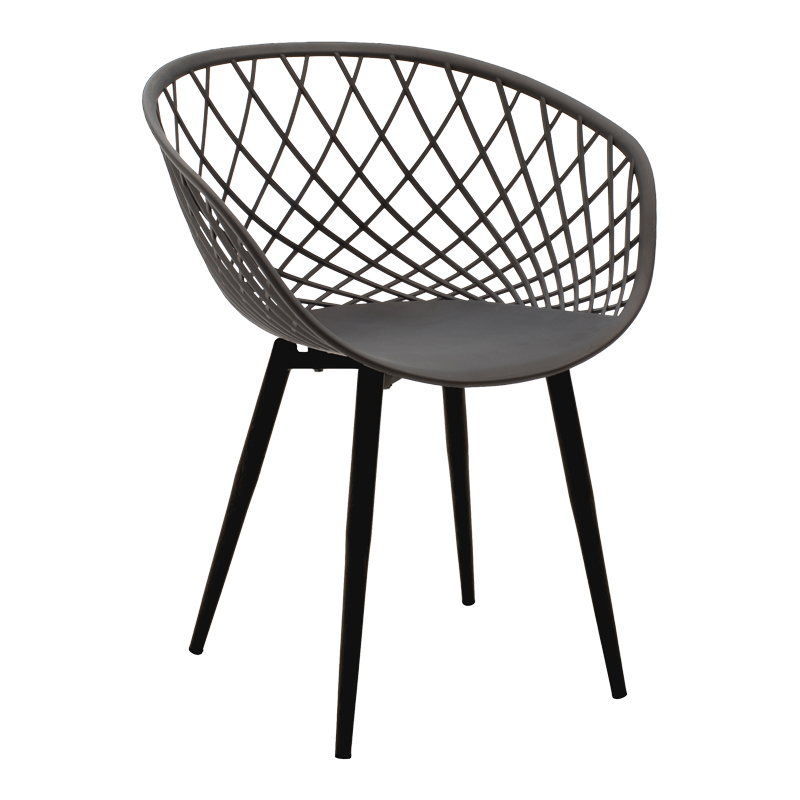 Fotel Ezra pakoworld pp antracit-këmbë metalike e zezë 62.5x56x82cm