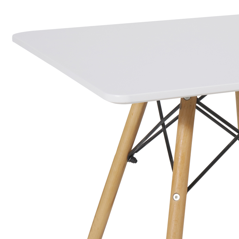 Tavolinë për fëmijë Natali pakoworld MDF e bardhë dhe dru ahu natyral 60x60x51cm