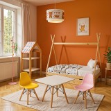 Karrige Julita për fëmijë pakoworld PP e verdhë pp dhe dru ahu natyral 35x31x57.5cm