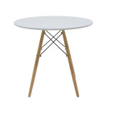 Set tavoline ngrënieje Julita-Gaston me 3 pakoworld MDF dhe dru ahu në nuancë gri-bardhë-natyrale D80x73cm