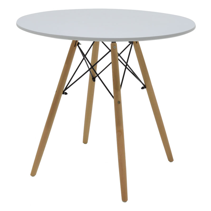 Set tavoline ngrënieje Julita-Gaston me 5 pakoworld MDF dhe dru ahu në nuancë gri-bardhë-natyrale D80x73cm
