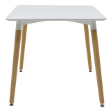 Tavolinë ngrënie Natali-Gaston set me 5 pakoworld MDF dhe dru ahu në nuancë gri-bardhë-natyrale 80x80x76cm