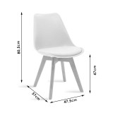 Tavolinë ngrënie Natali-Gaston set me 5 pakoworld MDF dhe dru ahu në nuancë gri-bardhë-natyrale 80x80x76cm