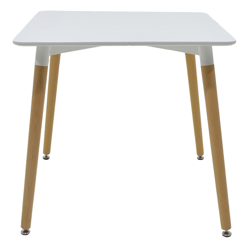 Tavolinë ngrënie Natali-Gaston set me 3 pakoworld MDF dhe dru ahu në nuancë gri-bardhë-natyrale 80x80x76cm