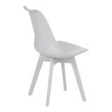 Karrige Gaston I pakoworld PP-PU në ngjyrë të bardhë 48.5x53.5x81.5cm
